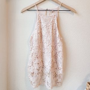 clover + scout Light Pink Halter Neck Lace Tank